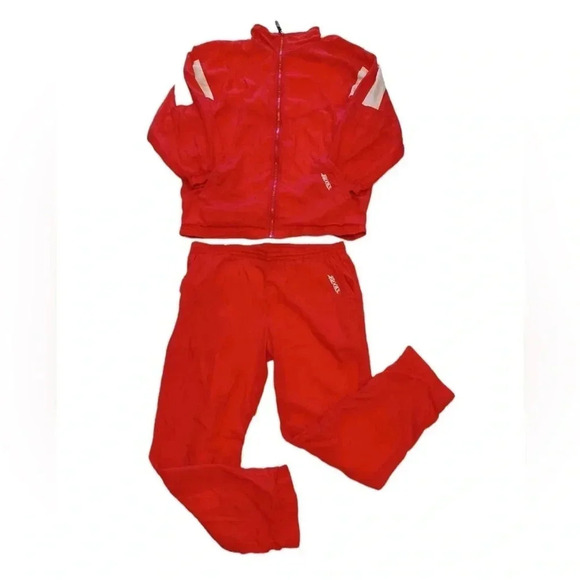 Brooks Vintage Y2K 2 Piece Red White Lined Running Suit Size Medium Unisex - Picture 9 of 16